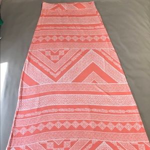 Coral printed maxi skirt